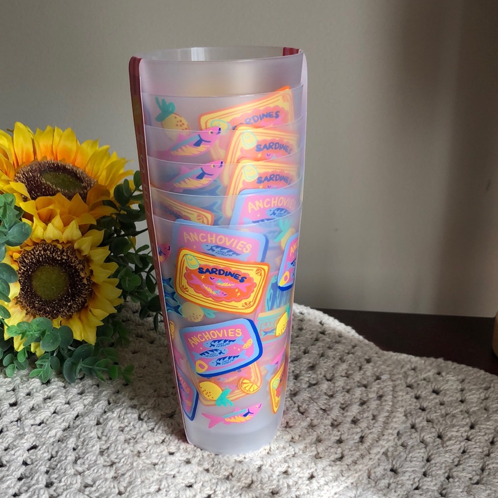 Colorful Anchovies & Sardines Tall Tumbler Set of 6
